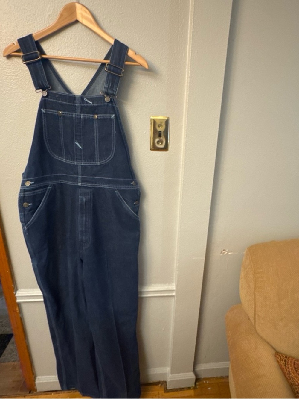 Men's Relaxed Dark Blue Denim Overalls